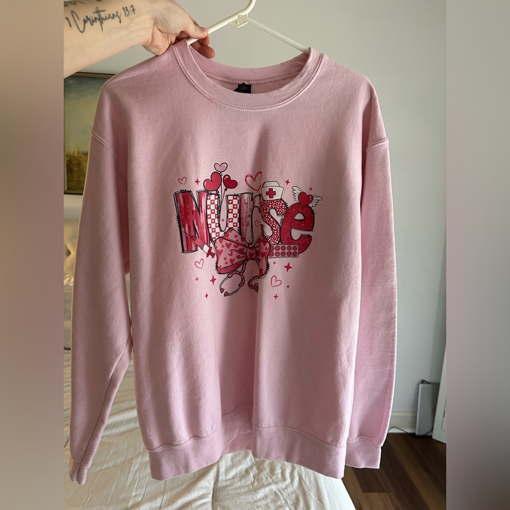 Pink Graphic Women's Sweater - Nurse